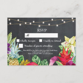 Las tarjetas tropicales de RSVP Boda Aloha invitan