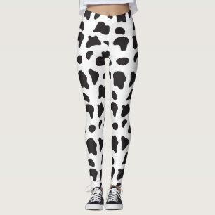 Las vacas imprimen pantalones de yoga en blanco y 