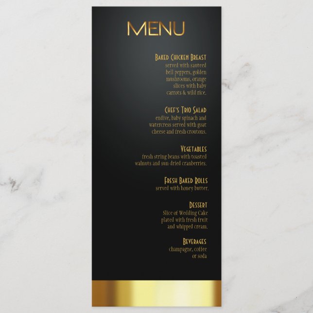 Las Vegas afortunado en negro/oro del menú de la (Anverso)