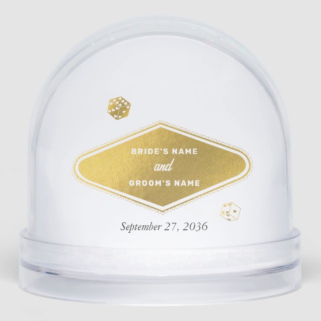 Las Vegas Casino Destination Wedding Gold White  (Anverso)