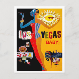 Las Vegas, Collage de Casino, postal de viaje vint