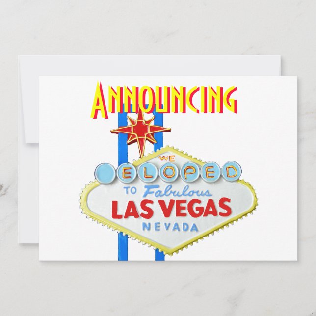 Las Vegas Eloped invitación de la boda (Anverso)