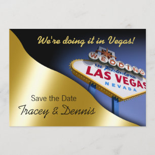 Las Vegas Guardar la invitación de la boda de fech
