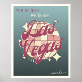 Las Vegas Nevada elegante decoración azul Poster