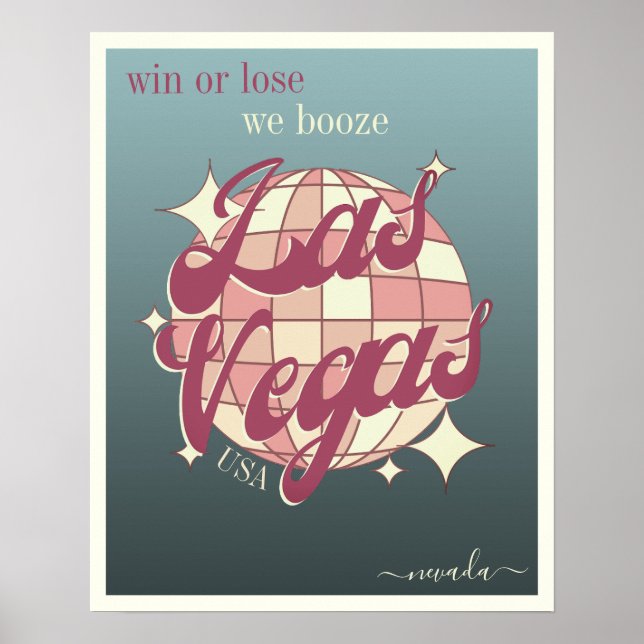 Las Vegas Nevada elegante decoración azul Poster (Frente)