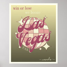 Las Vegas Nevada elegante decoración dorada Poster