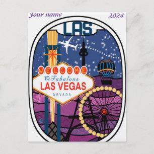 Las Vegas, Nevada Postal de la silueta