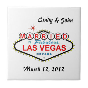 Las Vegas personalizado casado en la teja de Las