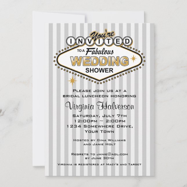Las Vegas que casa la invitación de la ducha (Anverso)