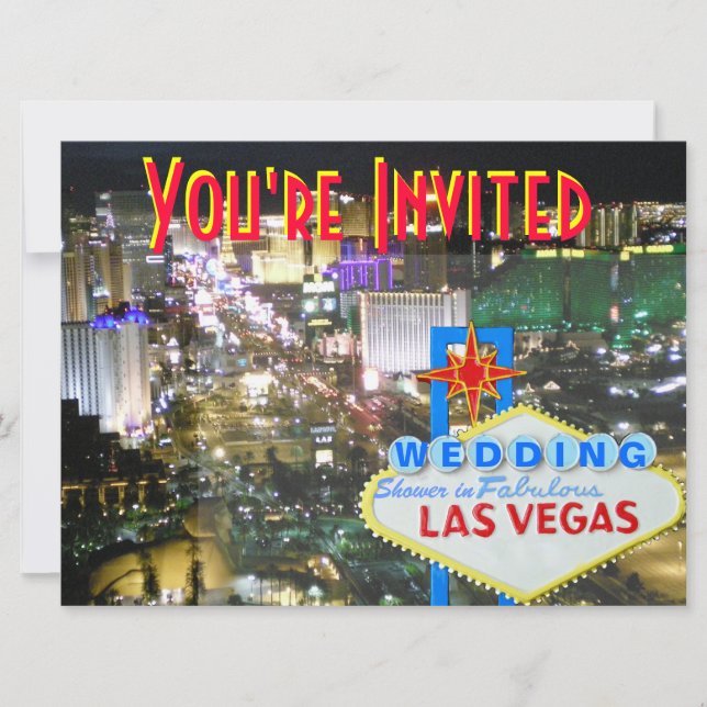 Las Vegas que casa la invitación de la ducha (Anverso)