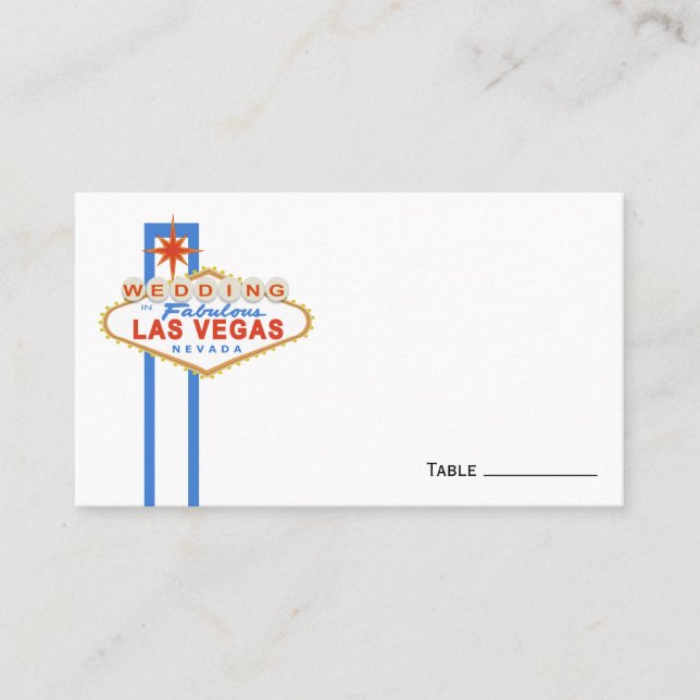 Las Vegas Rótulo Boda tarjetas Place (Anverso)
