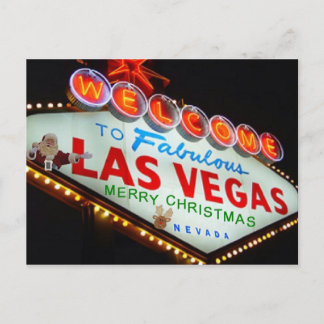 Las Vegas Santa/postal de las Felices Navidad del