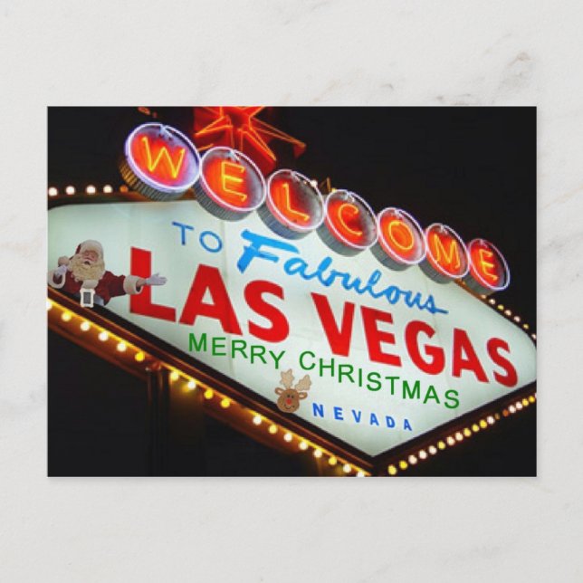Las Vegas Santa/postal de las Felices Navidad del (Anverso)