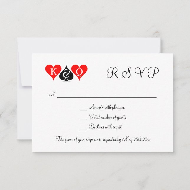 Las Vegas Tema boda RSVP bodas (Anverso)