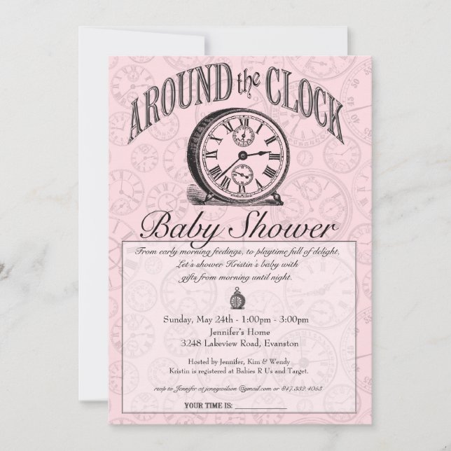 Las veinticuatro horas del día invitación de Baby (Anverso)
