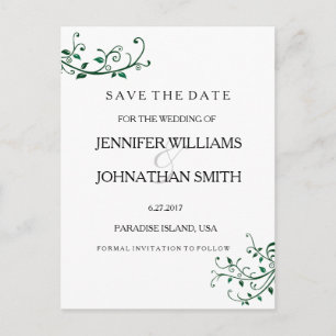 Las vides elegantes ahorran las tarjetas de fecha