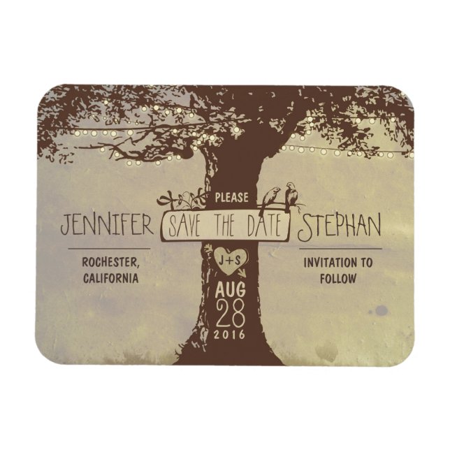 Las viejas luces de cuerda de árbol ahorran imanes (Horizontal)