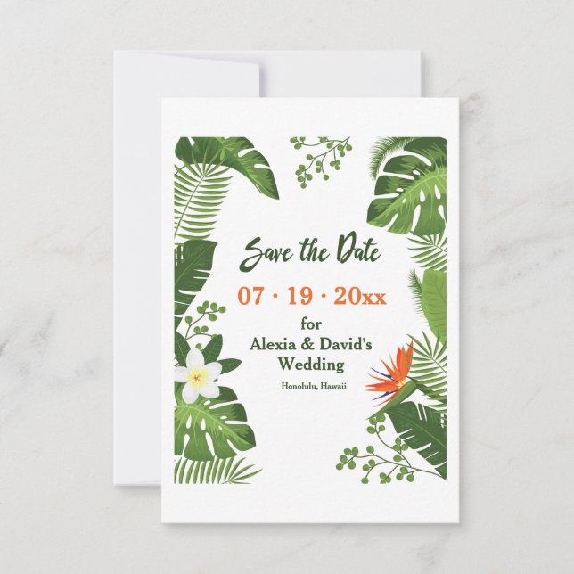 Las zonas tropicales ahorran la invitación de la (Anverso)