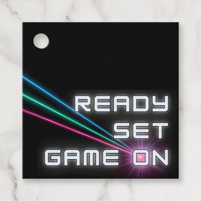 Láser Etiqueta Neon Birthday Party Gracias (Anverso)