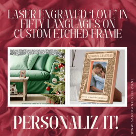Láser personalizado grabado 'AMOR' en 50 idiomas