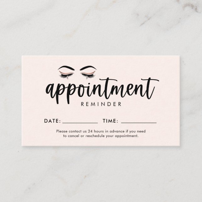 Lash, Brows, Makeup Tarjeta de recordatorio de cit (Anverso)