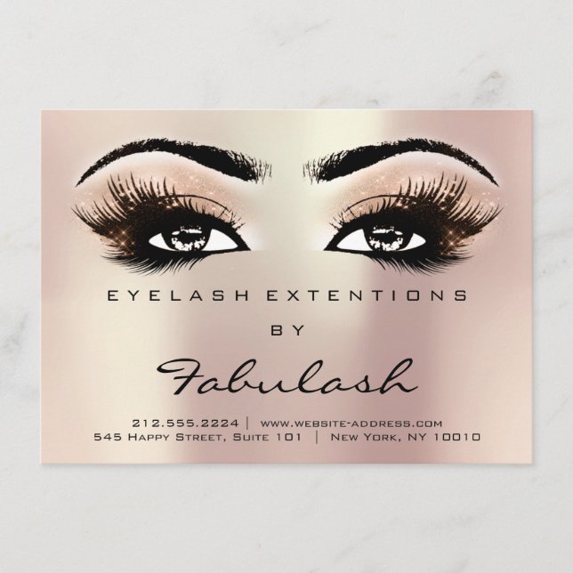 Lash Extension Aftercare Instructions Rosa Gold (Anverso)