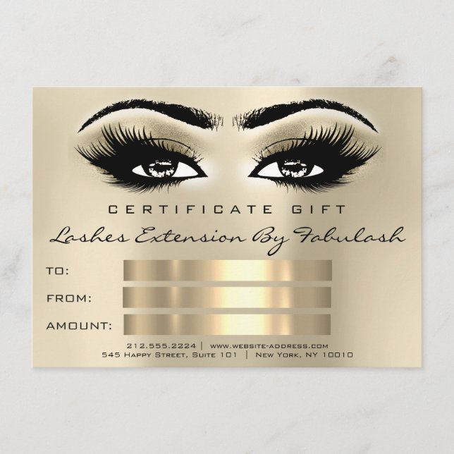 Lashes Certificado de maquillaje SPA Ojos de regal (Anverso)