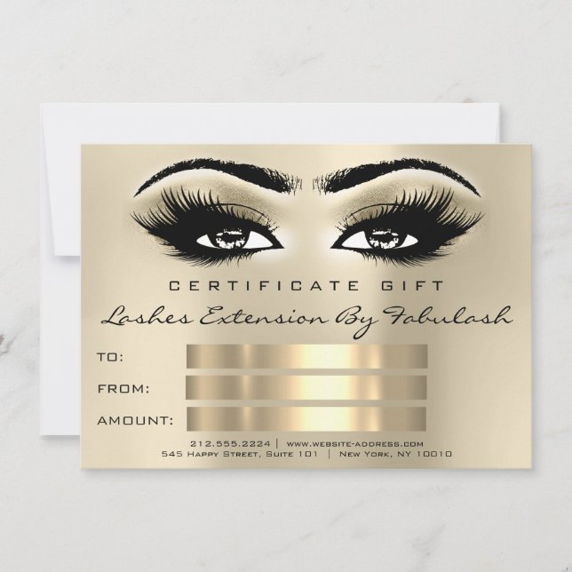 Lashes Certificado de maquillaje SPA Ojos de regal (Anverso)
