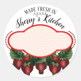 lata de fresa de la cocina del pegatina