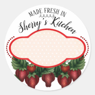 lata de fresa de la cocina del pegatina