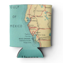 Boca Grande. Useppa Mapa Enfriador de Lata