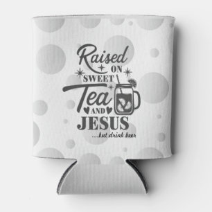 Latas “Crecí con Té Dulce y Jesús” Koozie Enfriador de B