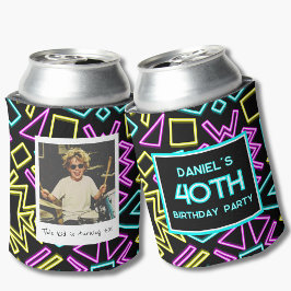 Latas Cumpleaños 40 Retro Años 90 Foto Enfriador de Lata