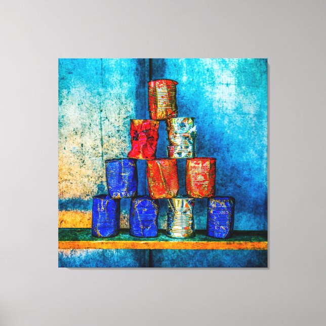 Latas de sopa después del almuerzo parodia de arte (Anverso)