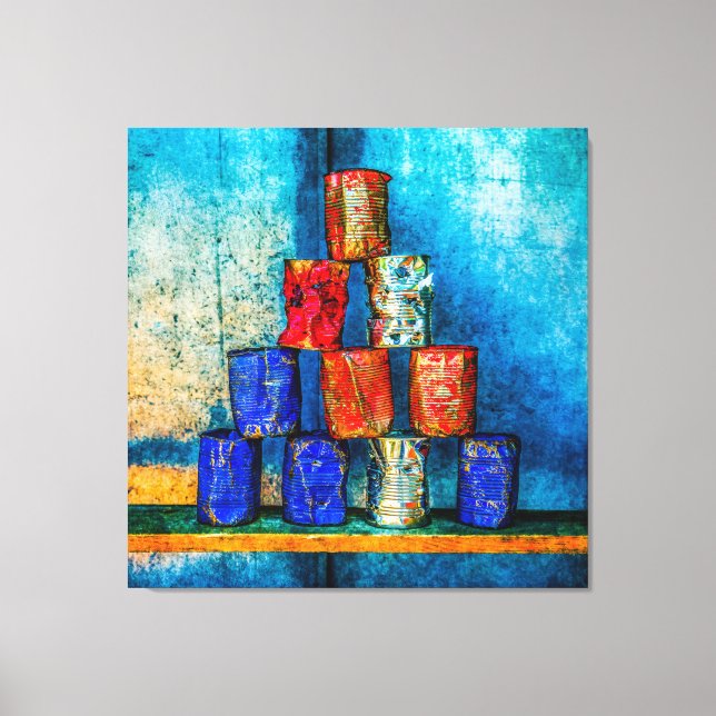 Latas de sopa después del almuerzo parodia de arte (Anverso)