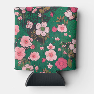 Latas Enfriador de Bebidas Floral Rosa Caprichoso