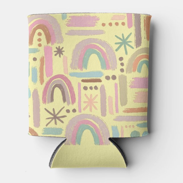 Latas Enfriador de bebidas Retro Boho Arcoíris (Anverso)