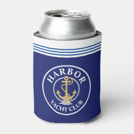Latas Enfriador de botella monograma azul marino náutico