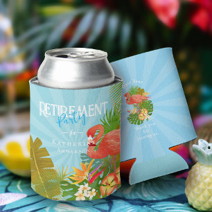 Latas Enfriador de Lata Azul de Jubilación de Flamenco