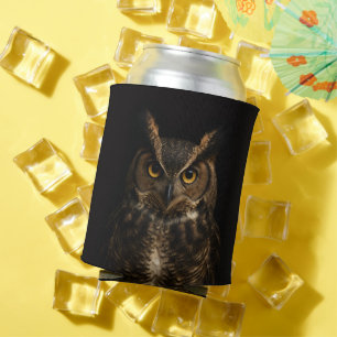 Latas Enfriador de lata Black 4 Luxe con búho de ojo dor