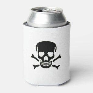 Latas Enfriador de lata blanco Black Skull 2 lados