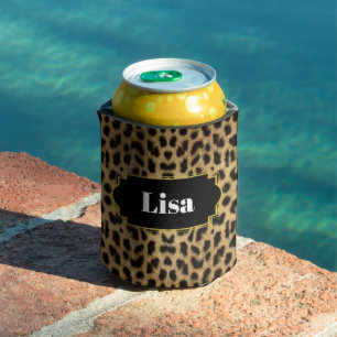 Latas Enfriador de lata con estampado de leopardo