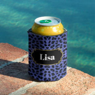 Latas Enfriador de lata con estampado de leopardo azul