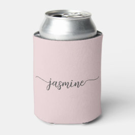Latas Enfriador de Lata con Monograma Rosa Simple Femeni