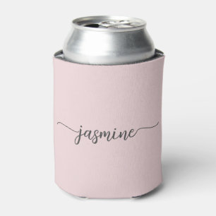 Latas Enfriador de Lata con Monograma Rosa Simple Femeni