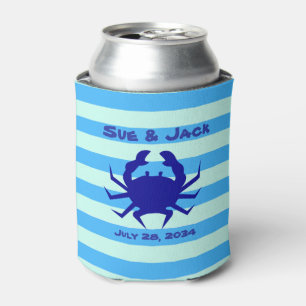 Latas Enfriador de Lata de Boda de Cangrejo Náutico
