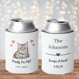 Latas Enfriador de Lata de Boda de Mascota Gato Personal
