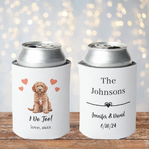 Latas Enfriador de Lata de Boda de Mascota Goldendoodle