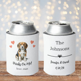 Latas Enfriador de Lata de Boda de Perro Beagle Personal