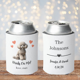 Latas Enfriador de Lata de Boda de Perro Caniche Persona